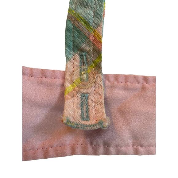 Womens Bikini Top Multicolor Plaid Adjustable Button Strap and Back Swimwear XXS - Picture 4 of 5